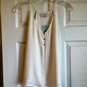 Loft Petite Button Strappy Cami